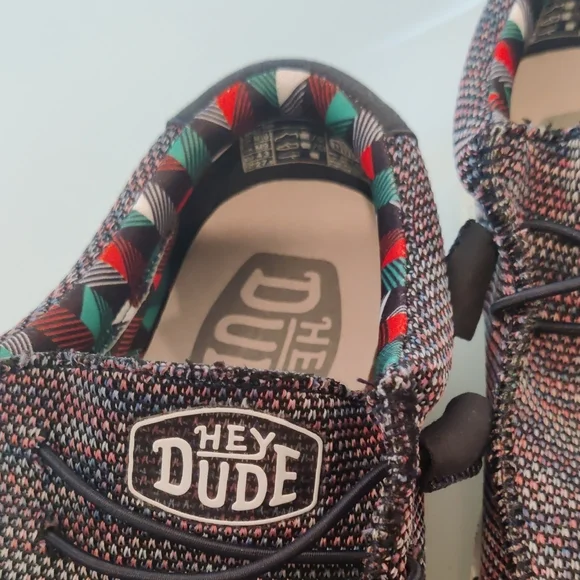 Hey Dude Men's Sneakers - Black and Red - Picture 2 of 10